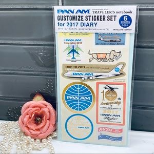 Traveler's Notebook PAN AM sticker set 6 sheets for 2017 Diary